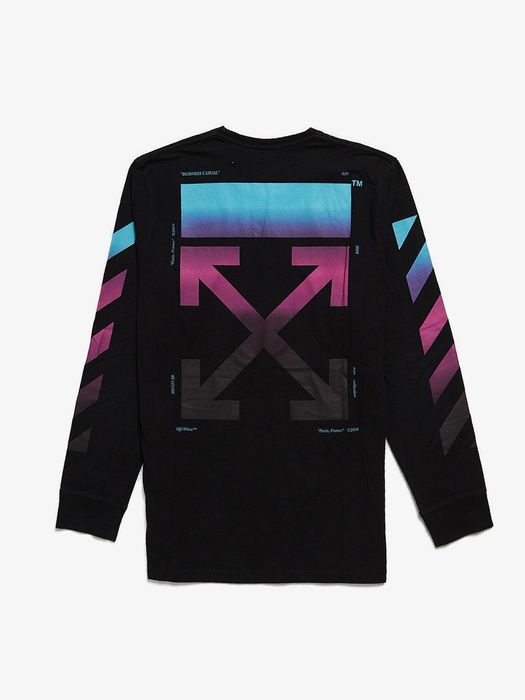 Off White Black Back Logo Printed Cottonn Longsleeve Grailed