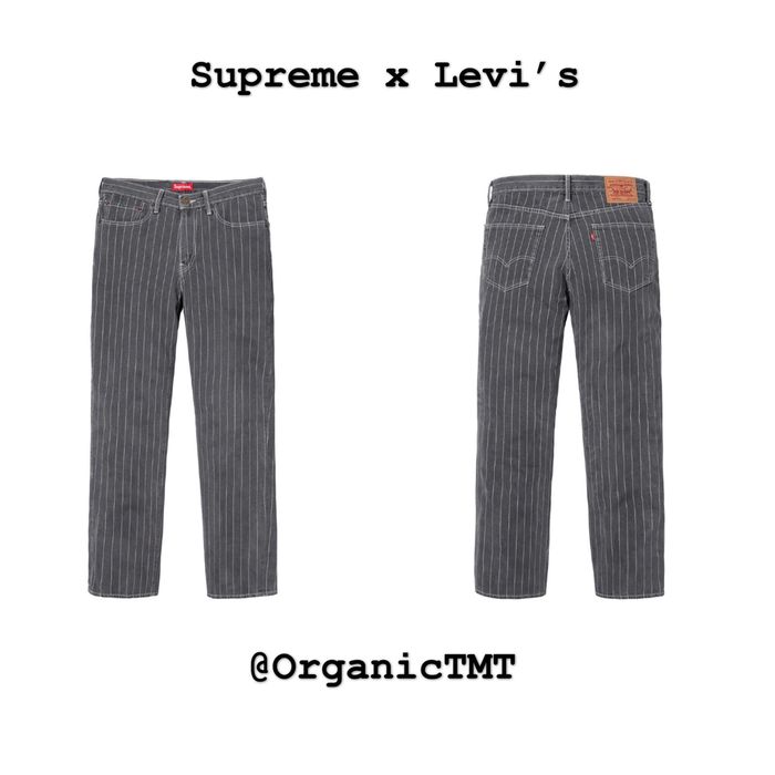 Supreme Levi's Pinstripe 550 Jeans | Grailed