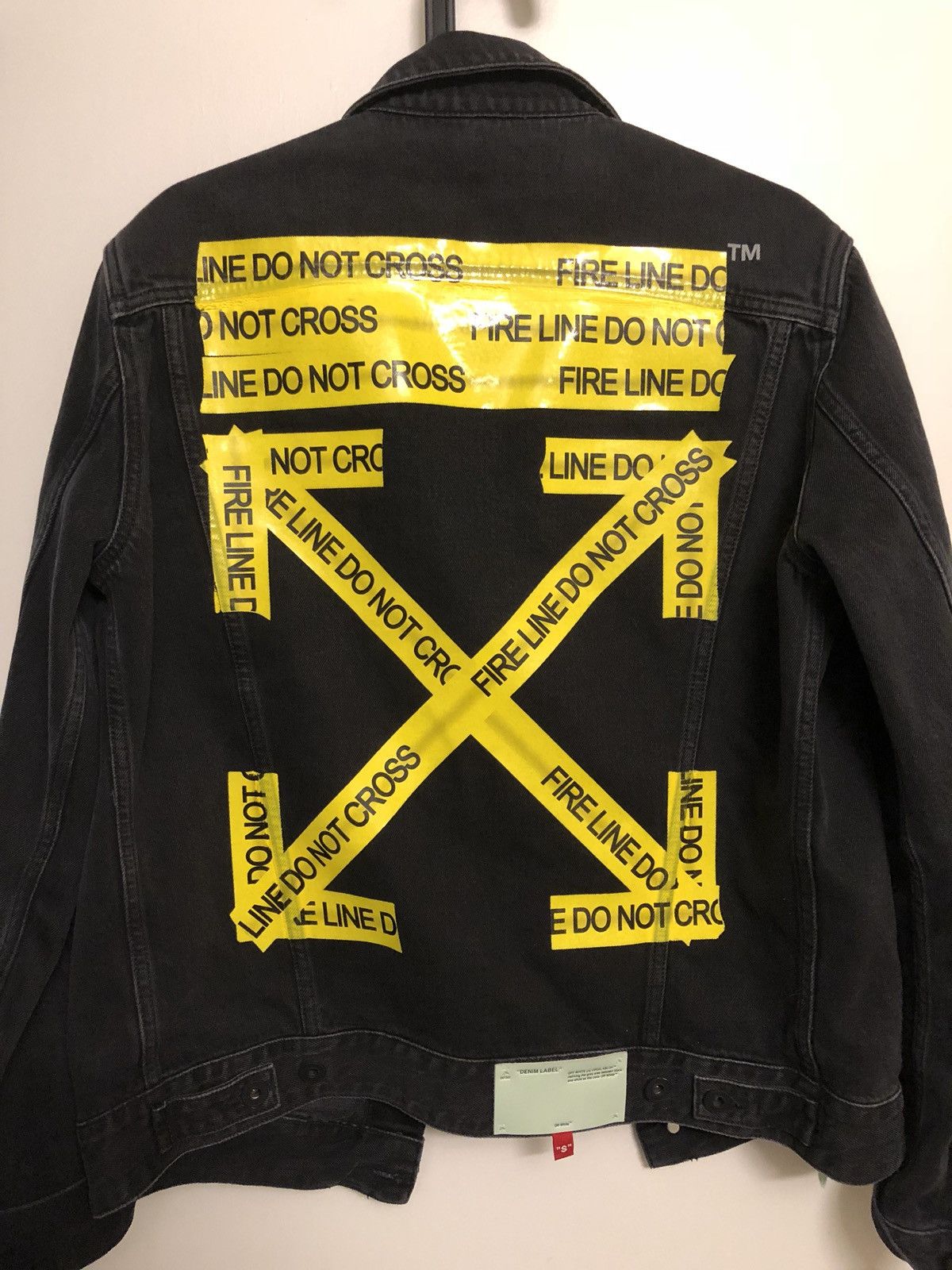 Off White tape denim jacket Grailed