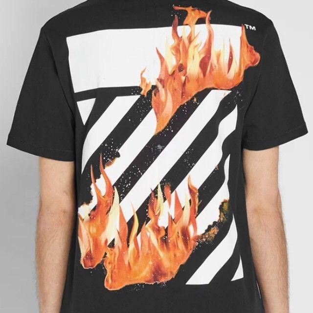 Off white t shirt flame best sale