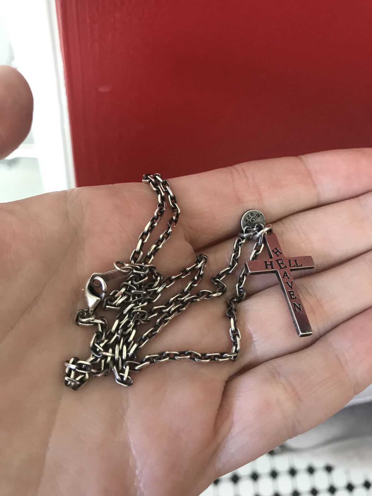 Undercover Undercover Cross Heaven Hell Silver Necklace | Grailed