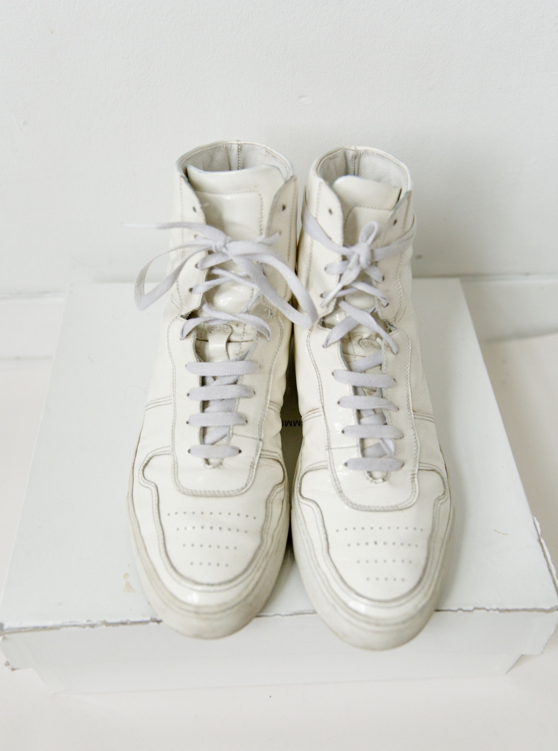 Bball High White Patent Leather