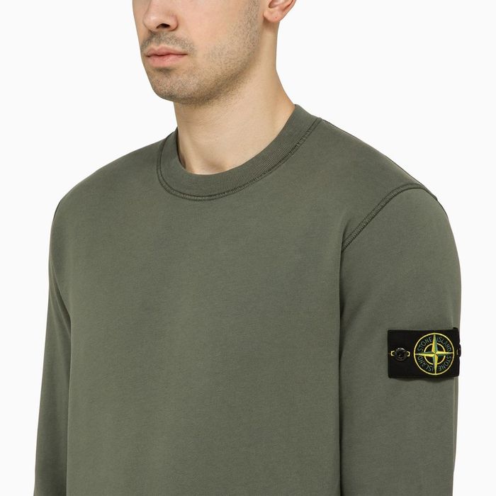 Stone Island Stone Island Moss Coloured Sweatshirt With Logo Grailed