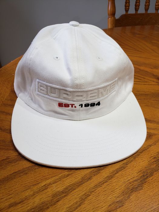 Supreme Supreme embossed logo 6 panel hat White | Grailed