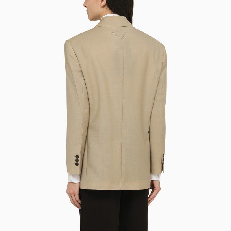 Prada Rope-Coloured Single-Breasted Jacket In Wool And Mohair