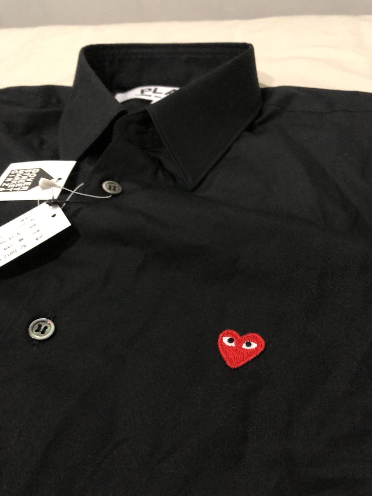 Comme des Garcons New Comme Des Garçons Long Sleeve Black Red Small Heart Shirt Medium Size US M / EU 48-50 / 2 - 3 Thumbnail