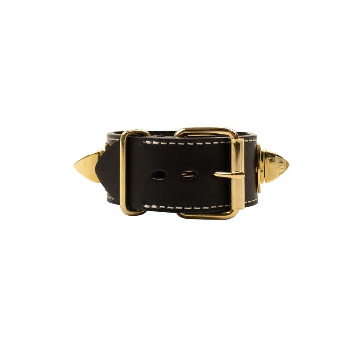 Undercover Black Leather Pyramid Stud Adjustable Bracelet Size OS