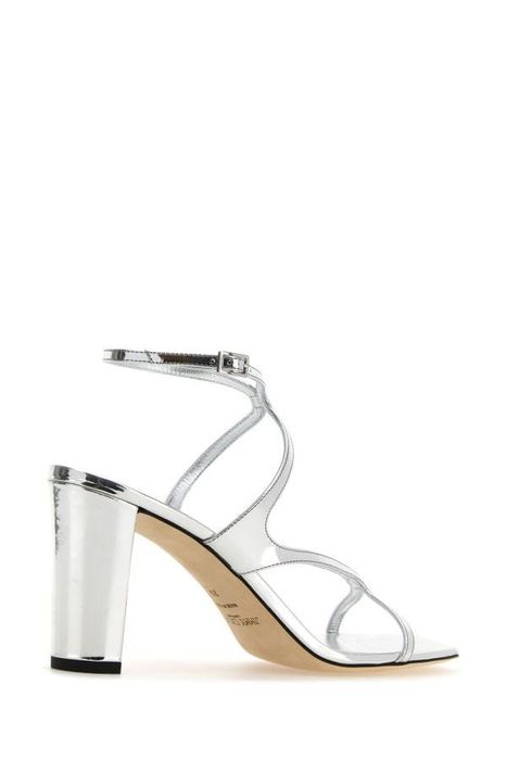 Jimmy Choo Silver Leather Azie 85 Sandals | Grailed