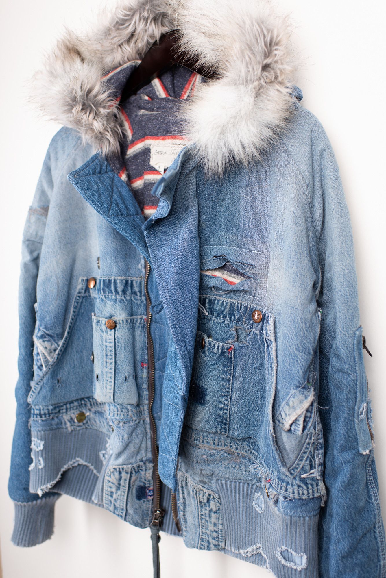 Greg Lauren Brand New Denim Flight Jacket Size US M / EU 48-50 / 2 - 3 Thumbnail