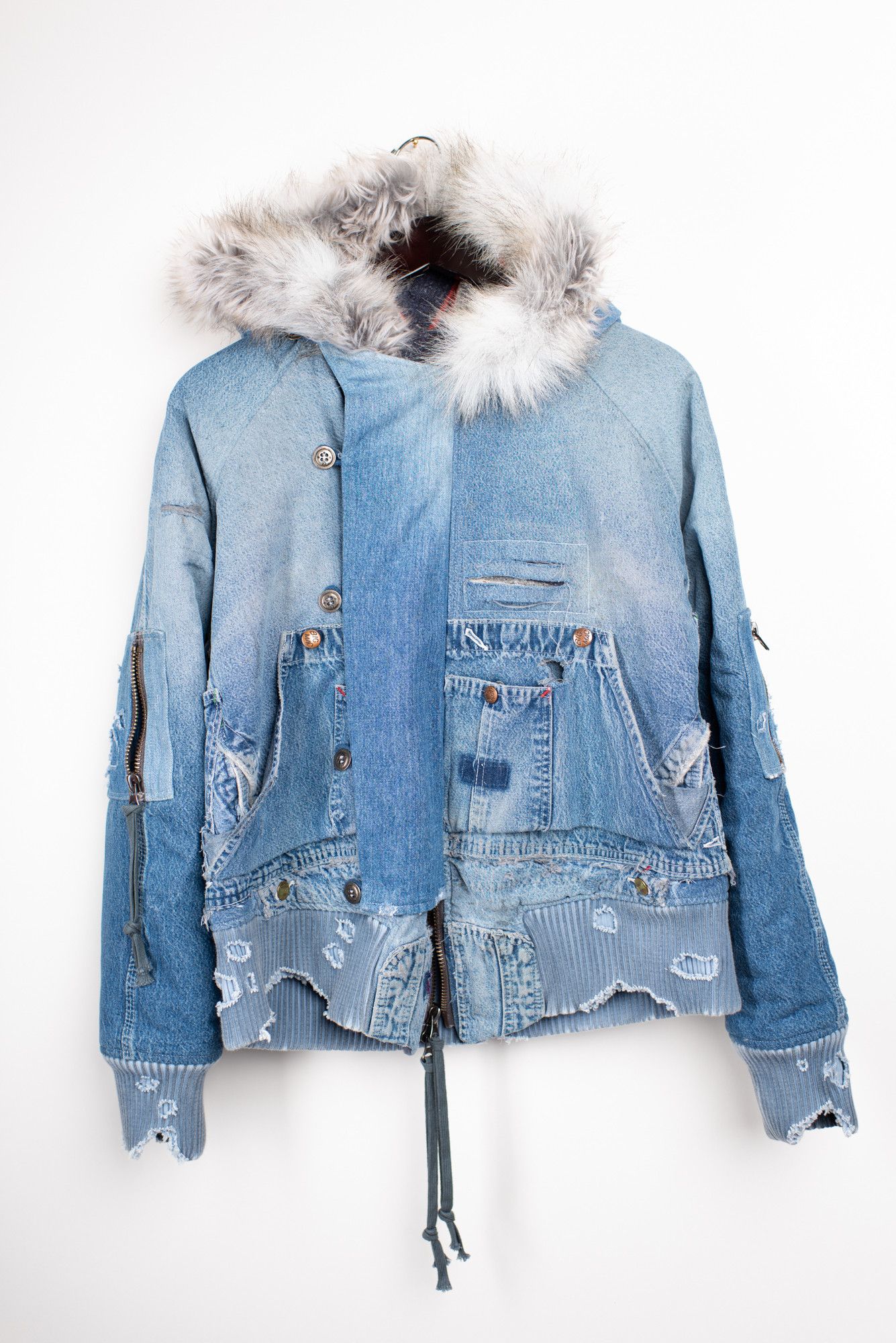 Greg Lauren Brand New Denim Flight Jacket Size US M / EU 48-50 / 2 - 15 Thumbnail