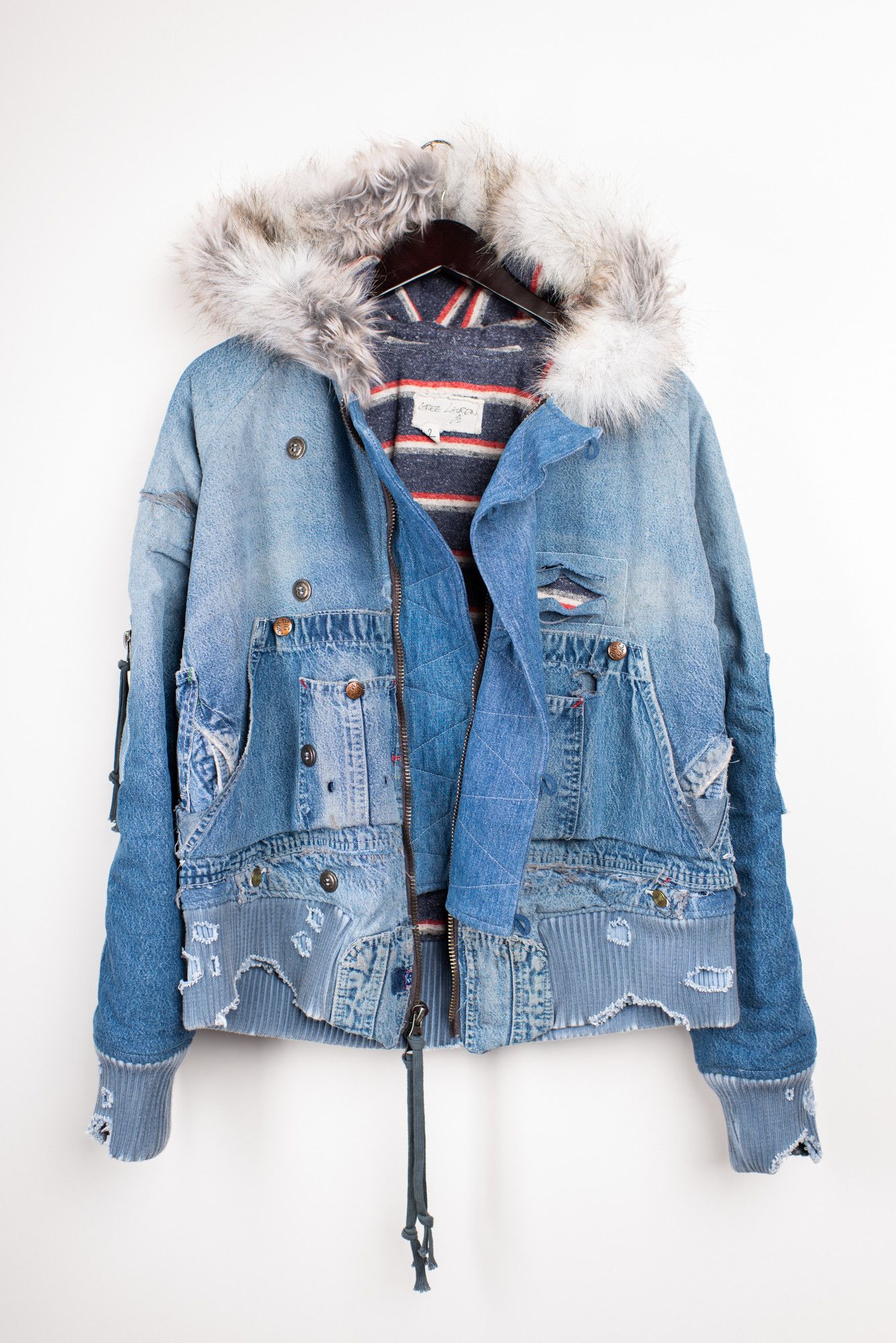 Greg Lauren Brand New Denim Flight Jacket Size US M / EU 48-50 / 2 - 1 Thumbnail