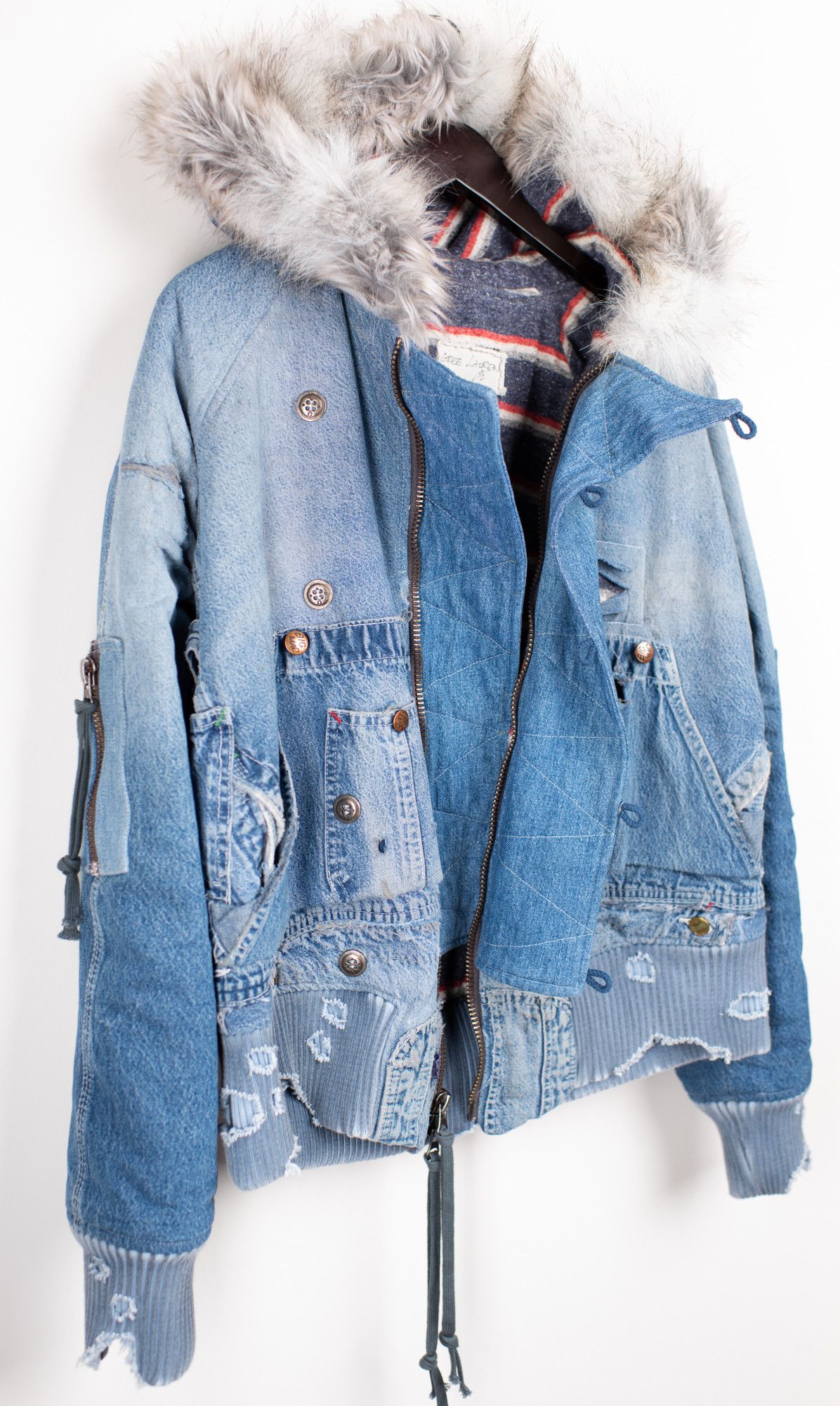 Greg Lauren Brand New Denim Flight Jacket Size US M / EU 48-50 / 2 - 2 Thumbnail