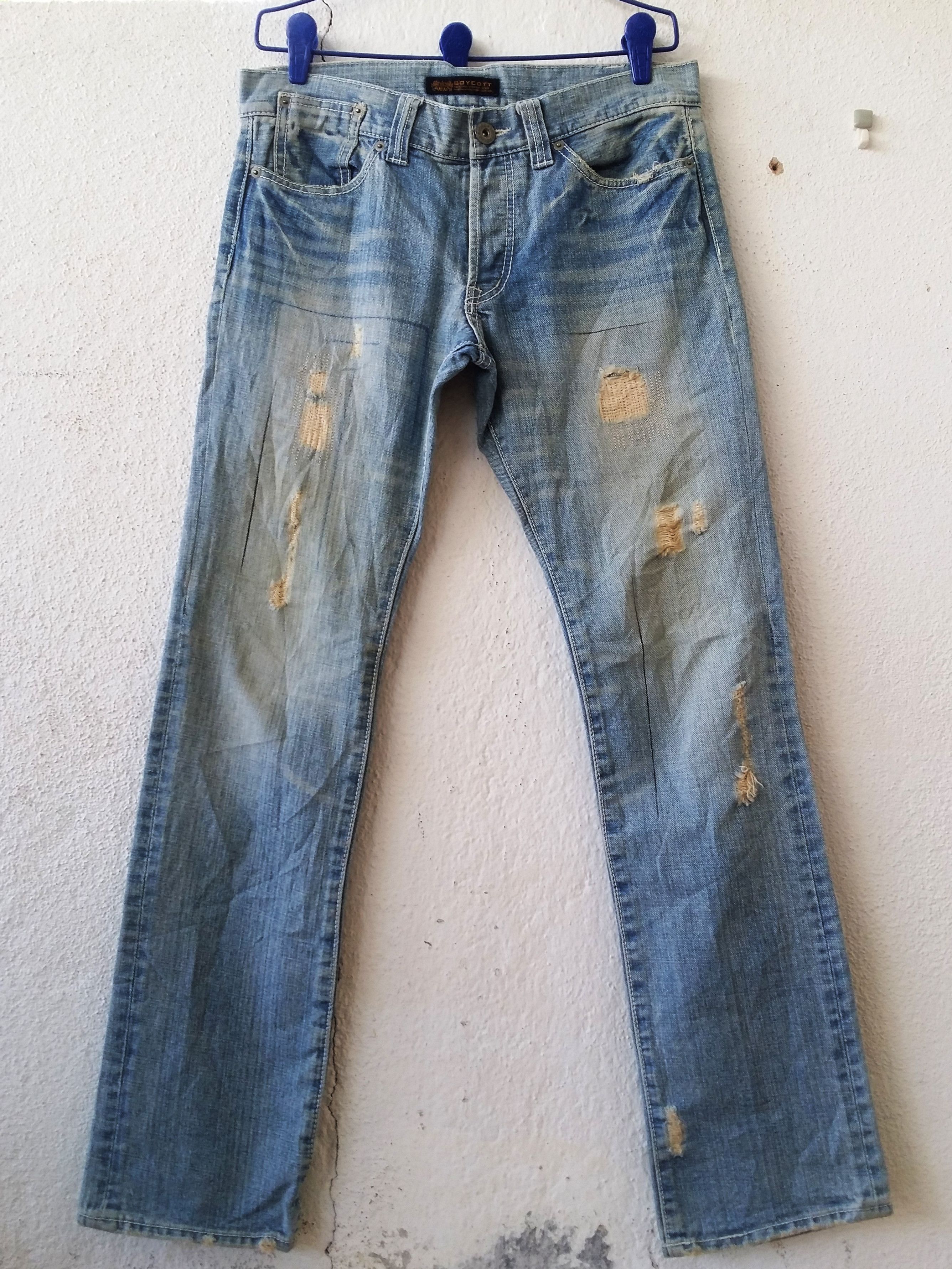 Boycott Japanese Brand Boycott Distressed Washed Ripped Style Size US 34 / EU 50 - 1 Thumbnail