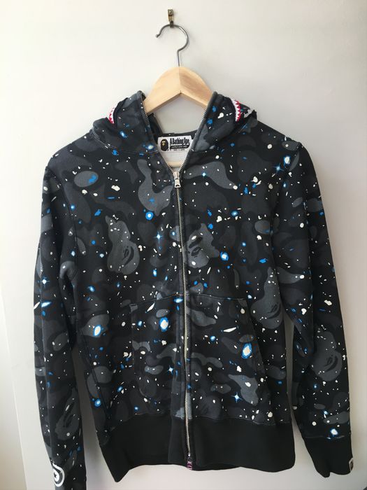 A bathing ape space camo hot sale shark hoodie