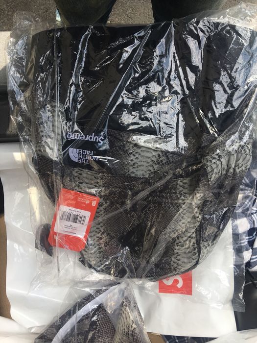 Supreme Brand New Supreme The North Face Black Snakeskin Backpack Grailed