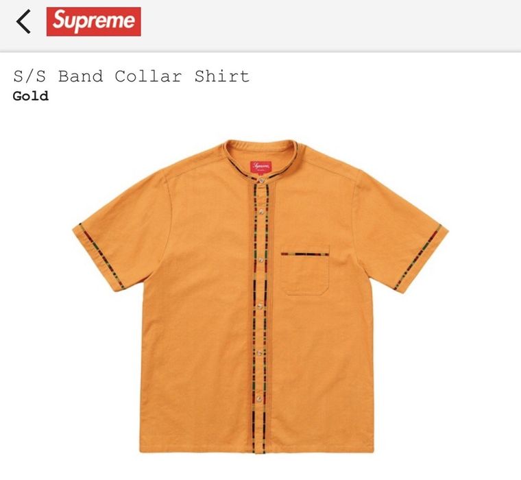 Supreme S/s Band Collar Shirt | Grailed