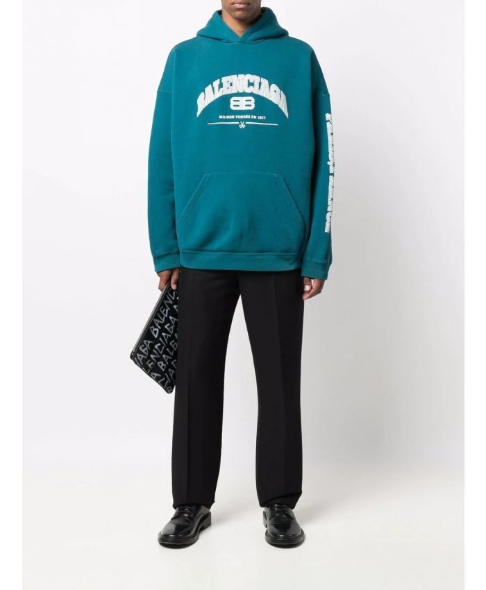 Balenciaga Maison Cotton Wide Fit Hoodie Size US S / EU 44-46 / 1 - 3 Thumbnail