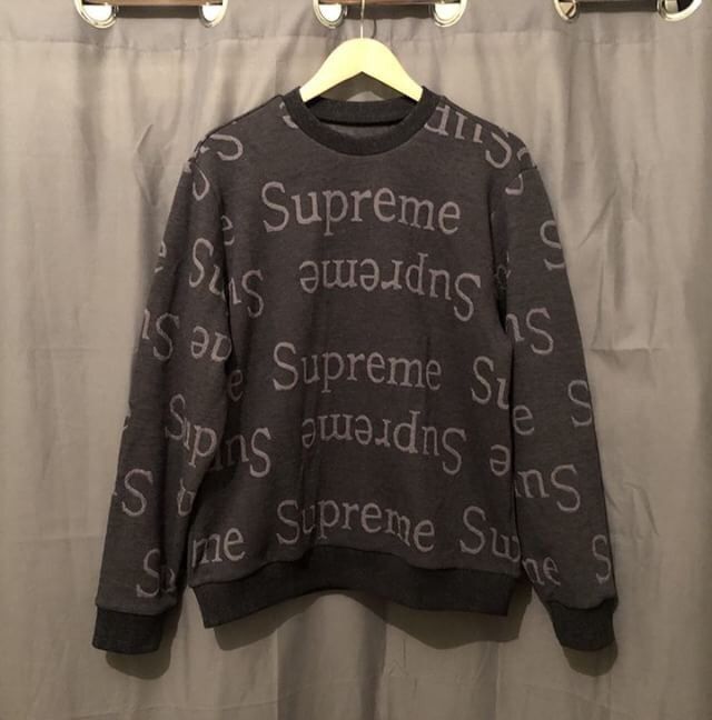 Supreme Jacquard Logo Crewneck Grailed