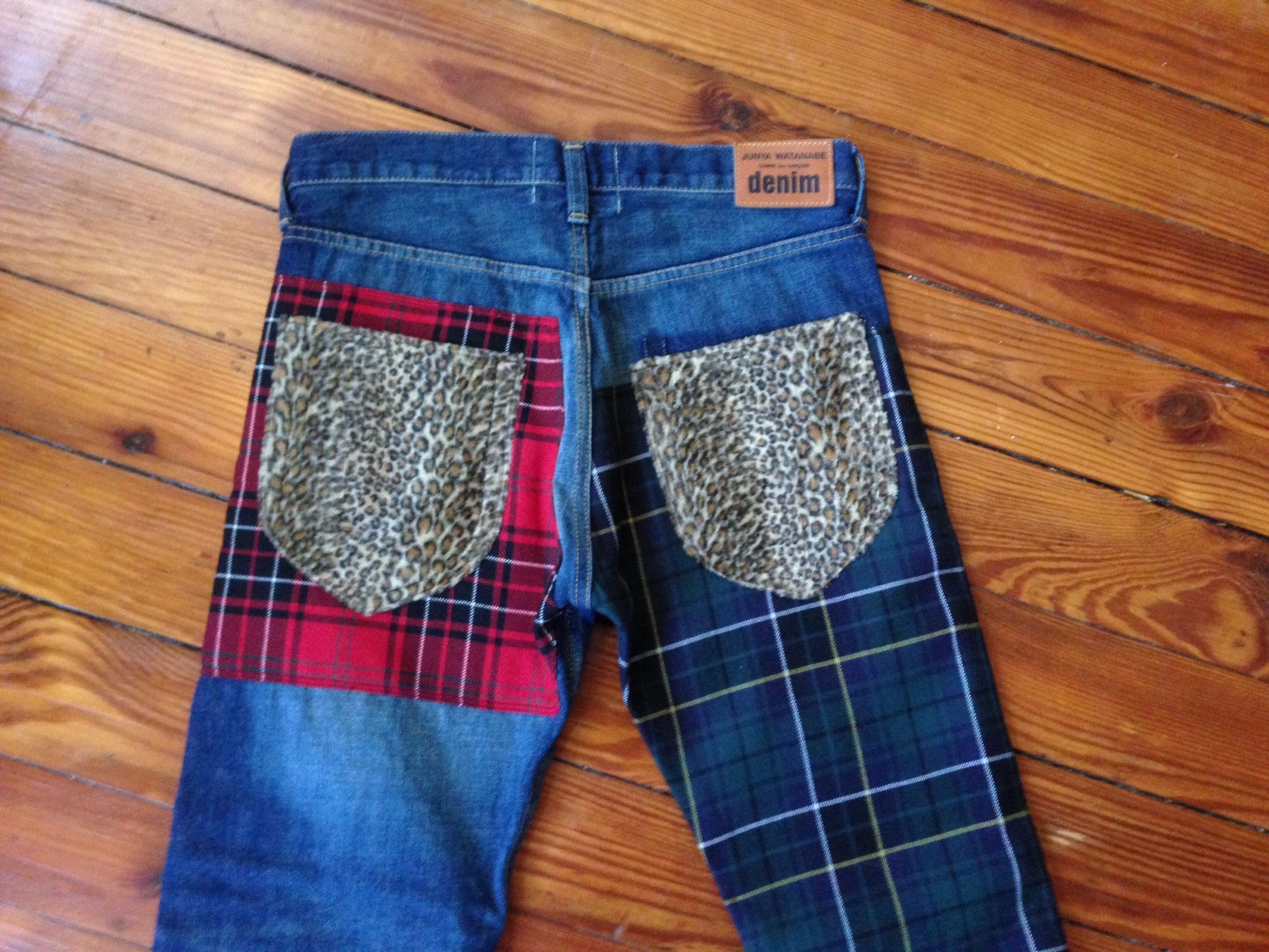 Comme des Garcons Selvedge Leopard Patchwork Flannel Slim Blue Denim Size US 30 / EU 46 - 5 Thumbnail