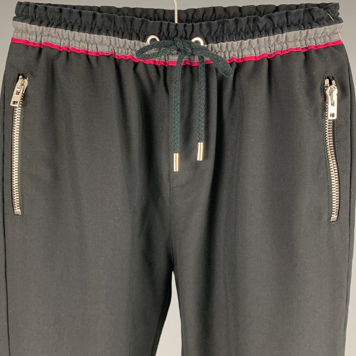 Givenchy Black Grey Polyester Wool Sweatpants