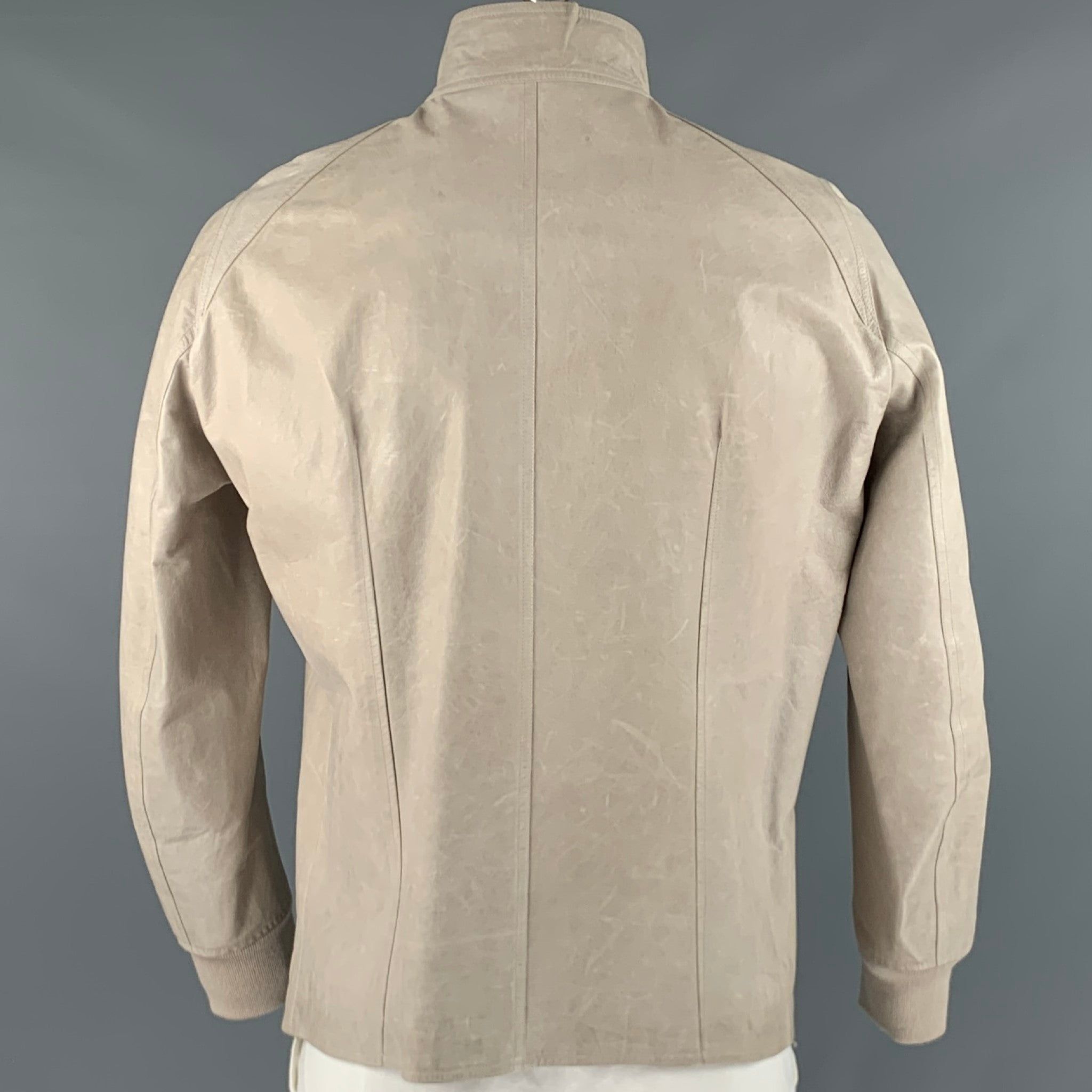 Rick Owens Grey Leather Zip Up Jacket Size US L / EU 52-54 / 3 - 4 Thumbnail