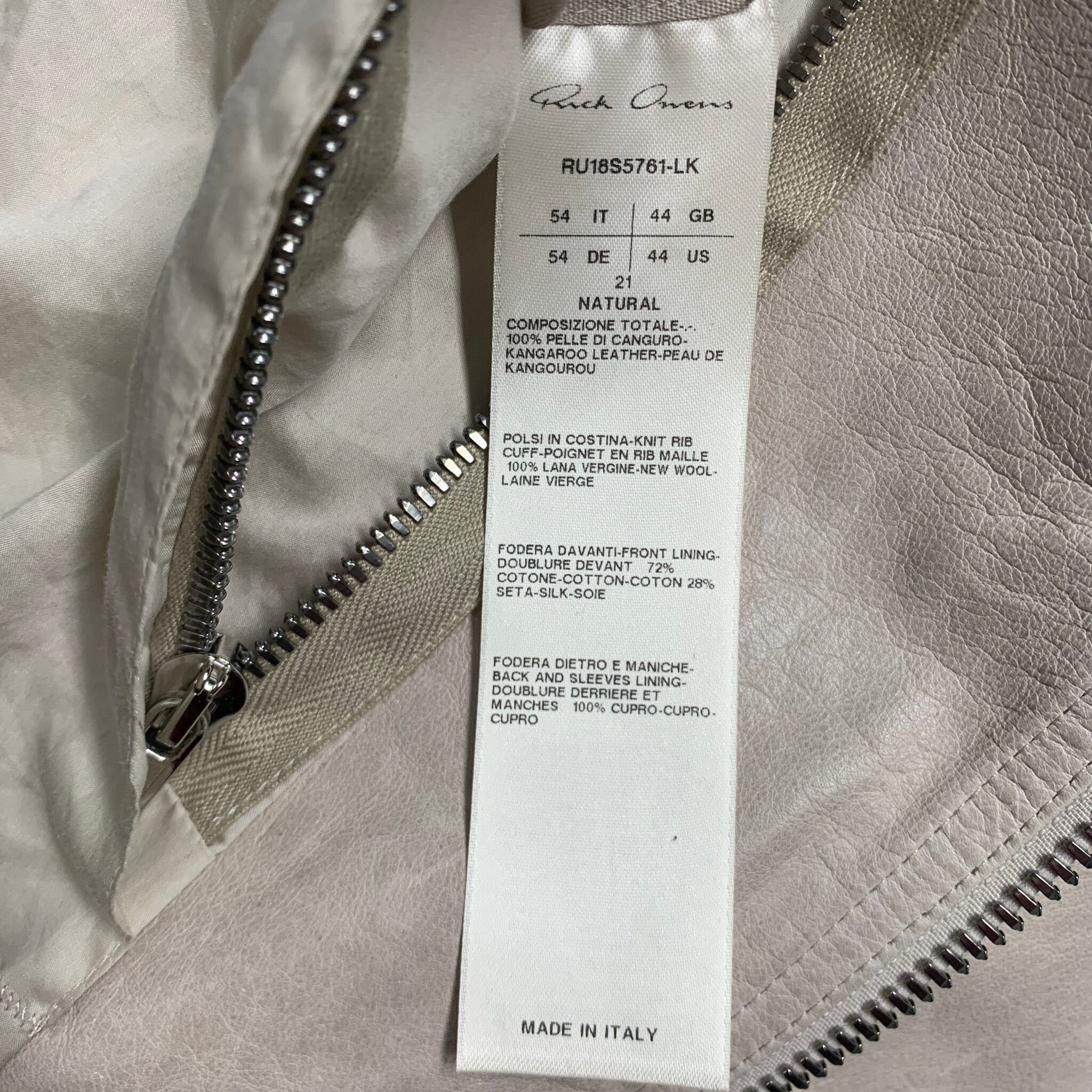 Rick Owens Grey Leather Zip Up Jacket Size US L / EU 52-54 / 3 - 9 Thumbnail