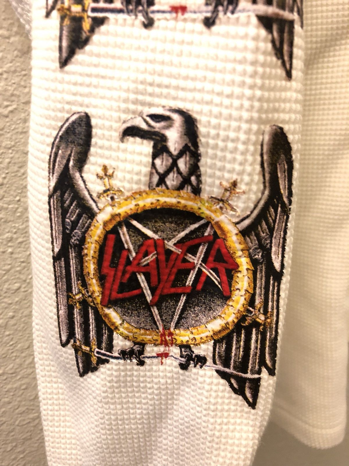 Supreme New Slayer Eagle White Thermal Long Sleeve Shirt Sz Large Size US L / EU 52-54 / 3 - 2 Thumbnail