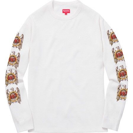 Supreme New Slayer Eagle White Thermal Long Sleeve Shirt Sz Large Size US L / EU 52-54 / 3 - 3 Thumbnail