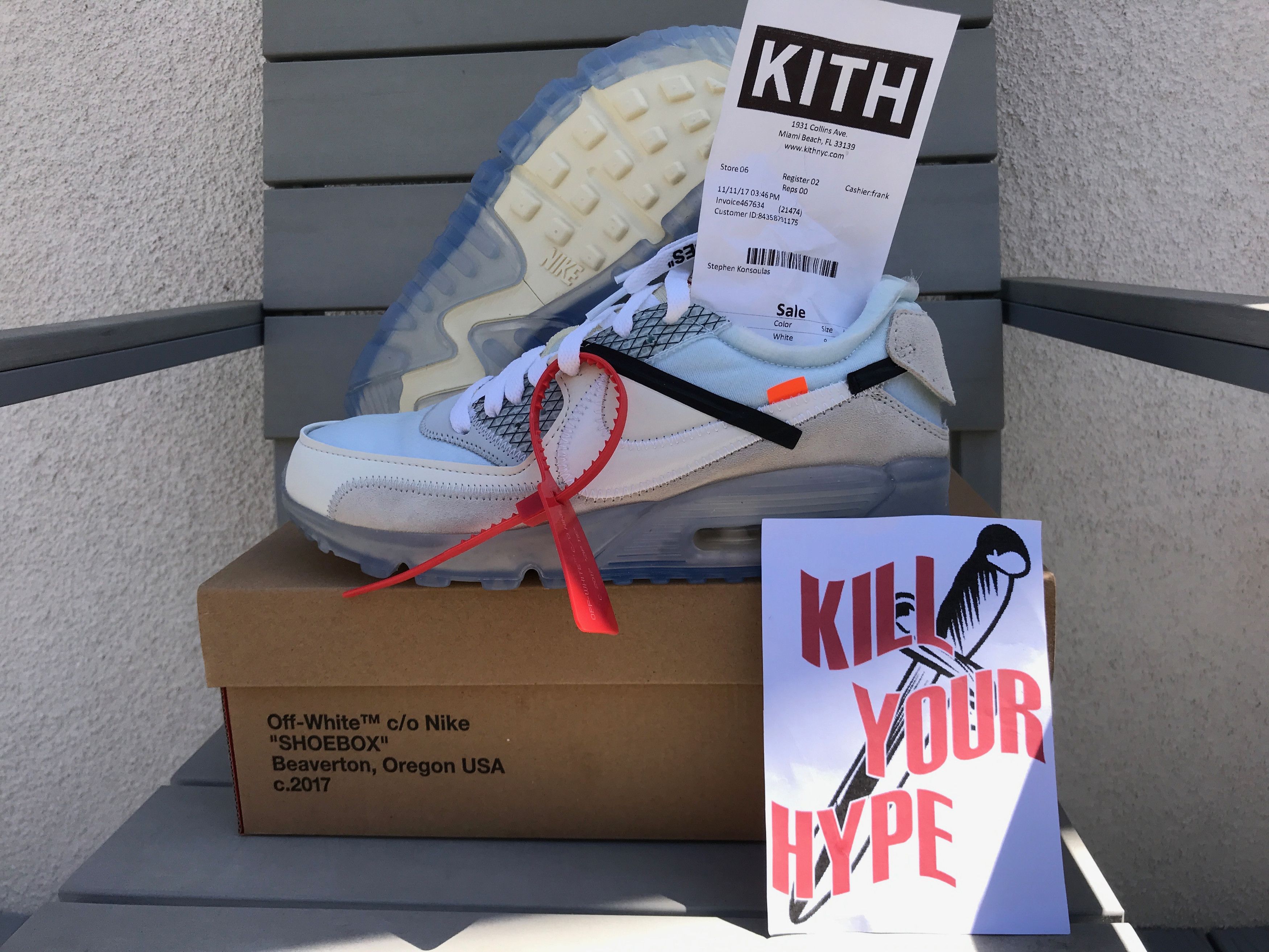 Nike Off White Air Max 90 OFF WHITE SIZE 9 W RECEIPT Grailed