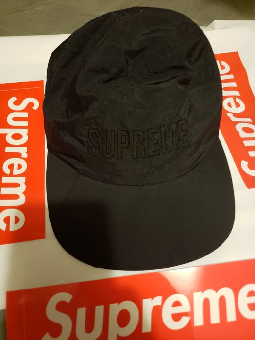 Supreme Diagonal Stripe Nylon Hat (Black) | Grailed