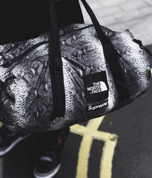 supreme the north face snakeskin duffle-