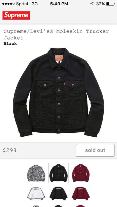 Supreme Supreme X Levi's Moleskin Trucker Jacket | Grailed