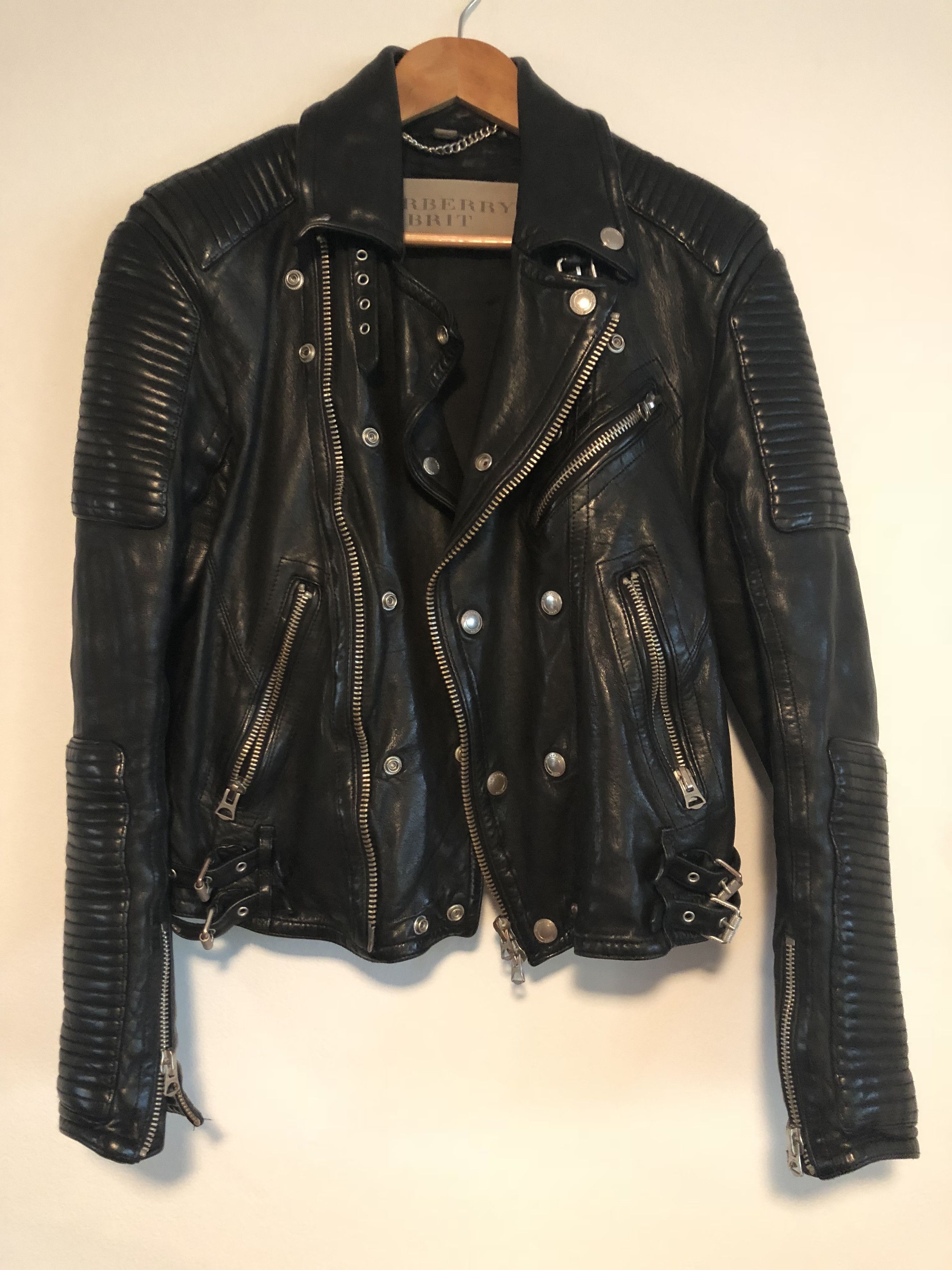 Burberry Super Rare Burberry Brit Leather Biker Jacket Grailed