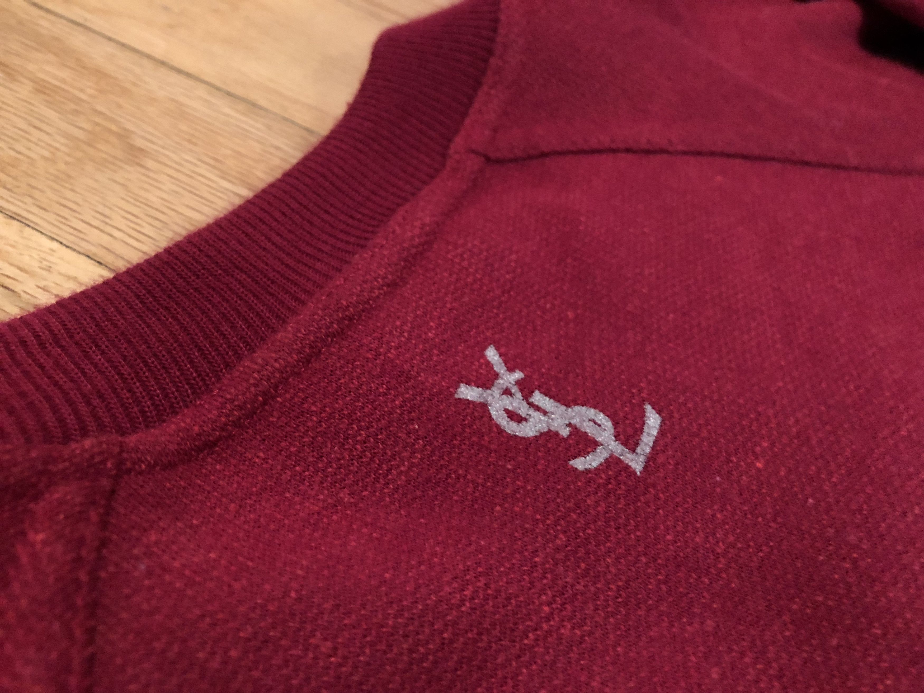 Yves Saint Laurent YSL Vintage Sweatshirt Red Script Size US M / EU 48-50 / 2 - 6 Thumbnail