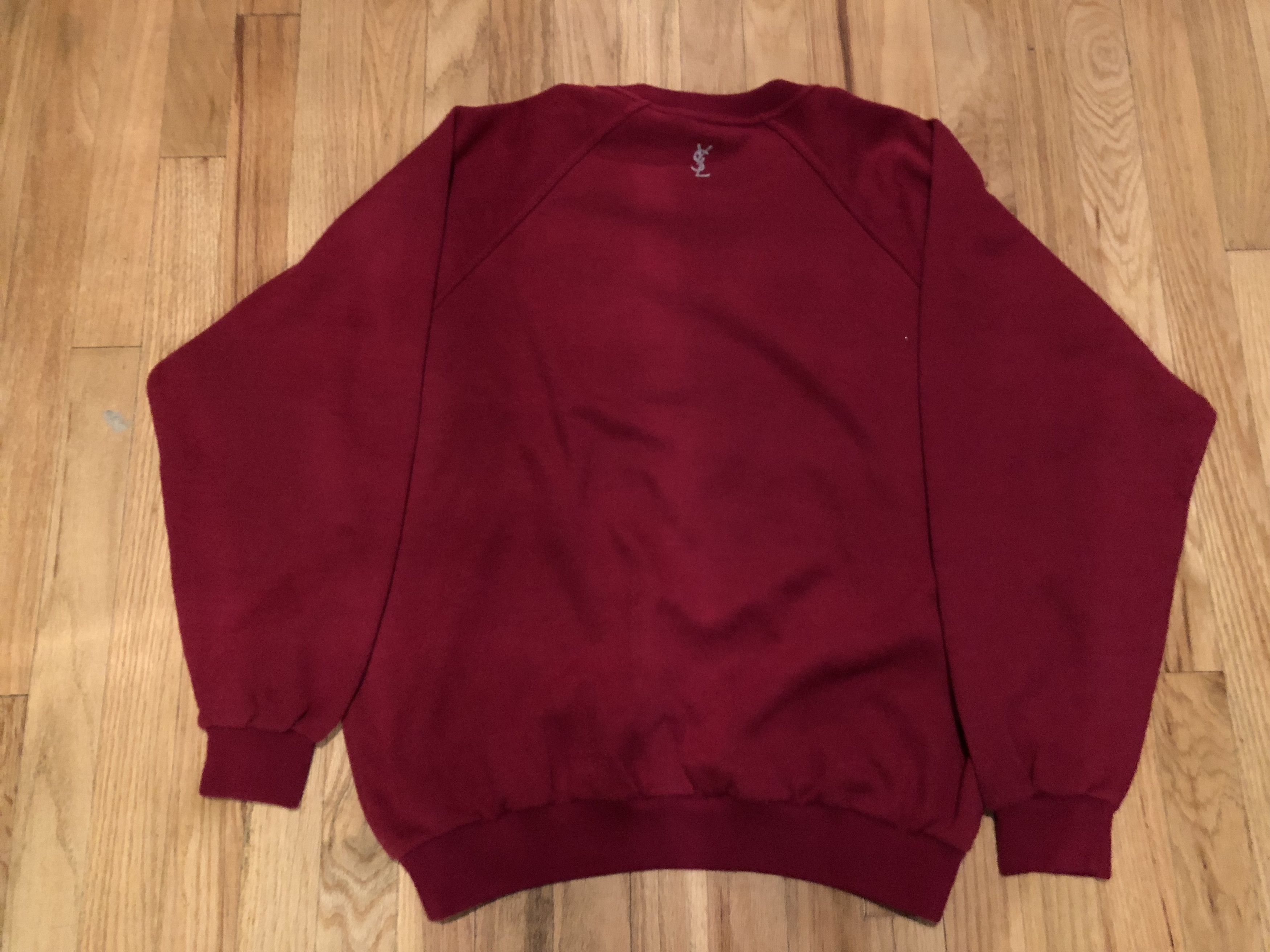 Yves Saint Laurent YSL Vintage Sweatshirt Red Script Size US M / EU 48-50 / 2 - 5 Thumbnail