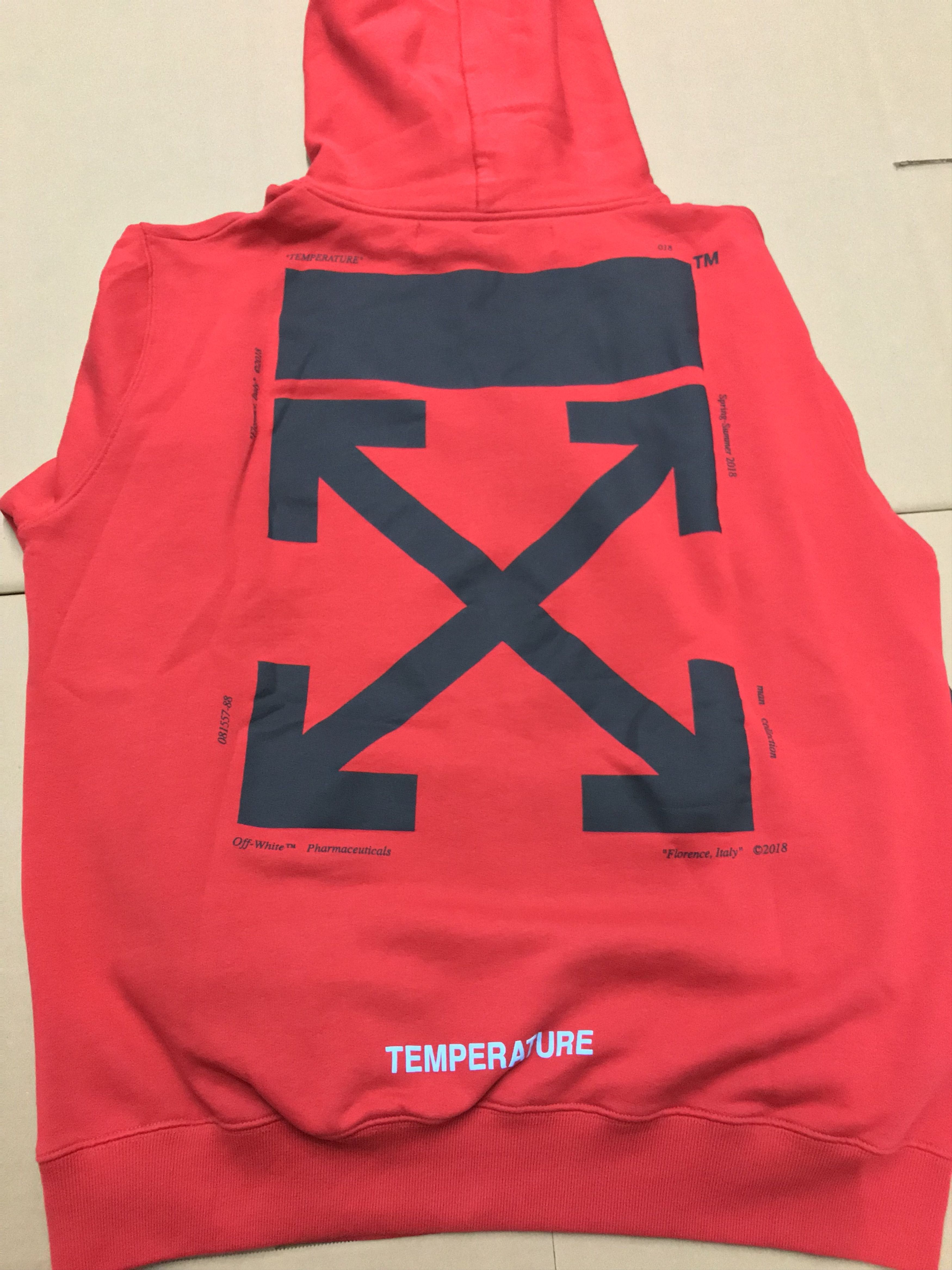 Off-White 2018 VIRGIL ABLOH OFF WHITE TEMPERATURE MONA LISA RED BLACK PULLOVER HOODIE SZ L Size US L / EU 52-54 / 3 - 2 Preview