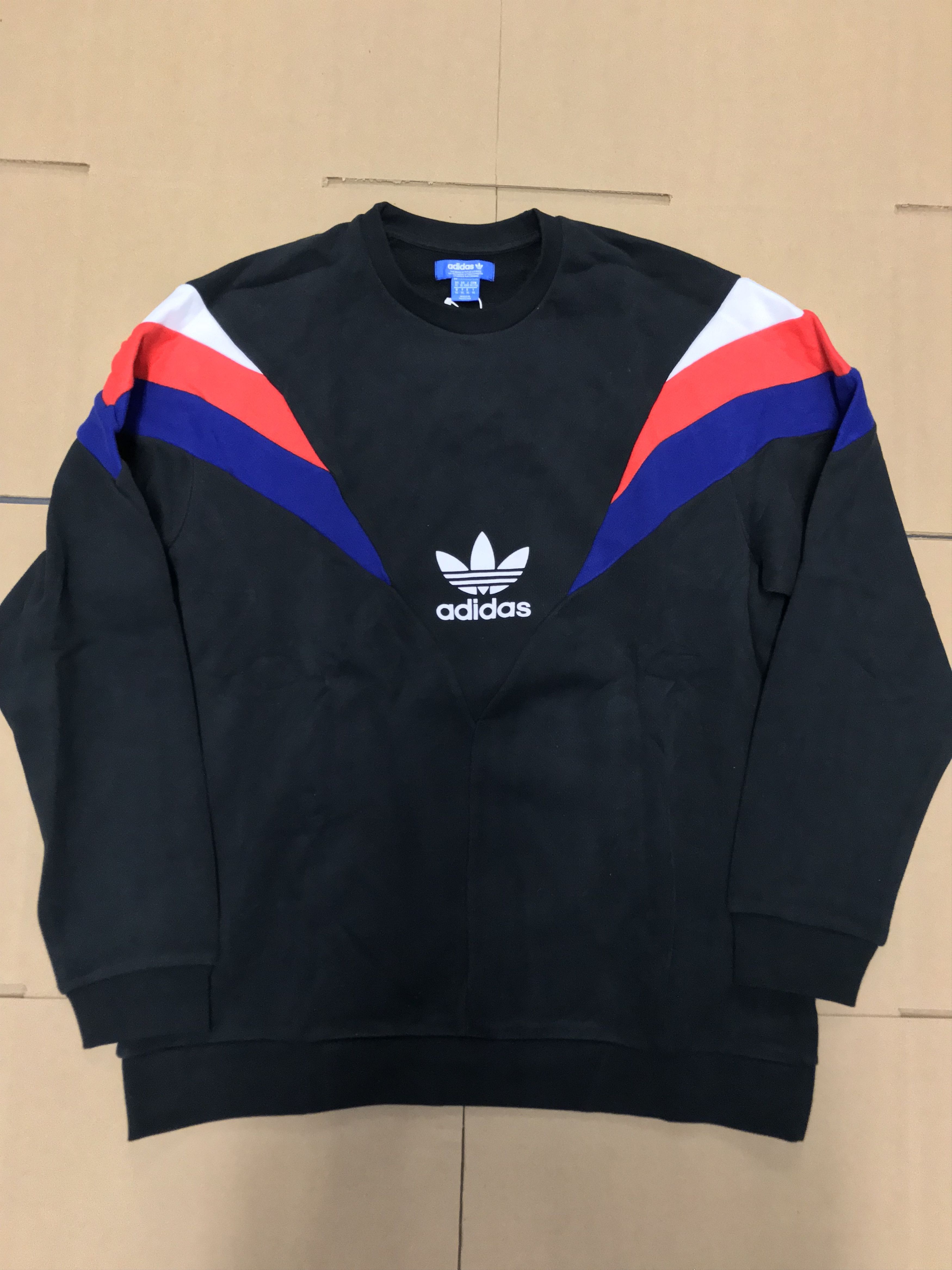 Adidas ADIDAS NEVA CREWNECK SWEATSHIRT BLACK WHITE PURPLE RED SZ XL Grailed