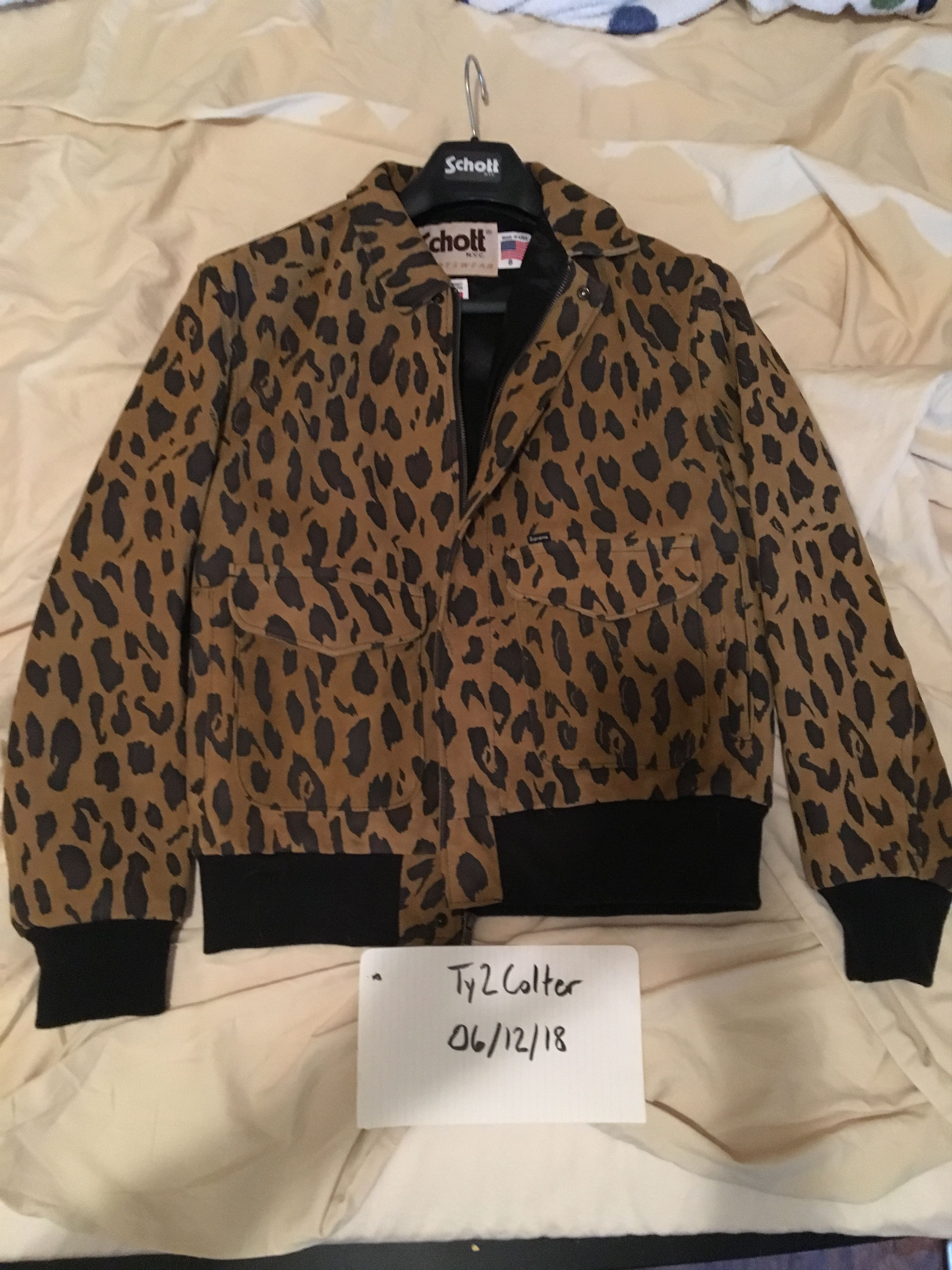 Supreme Schott Suede A-2 Cheetah Sサイズ