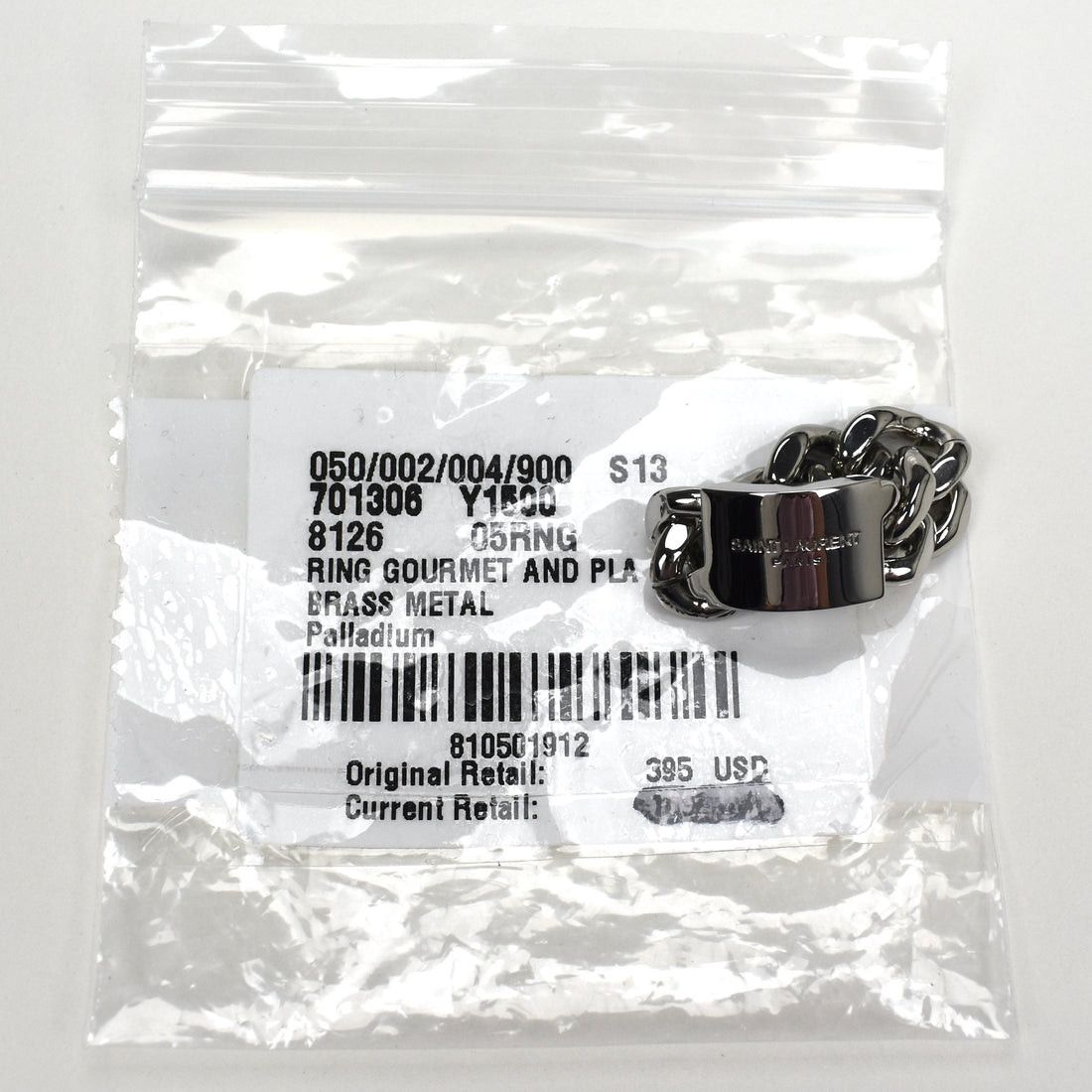 Saint Laurent Paris Saint Laurent Silver Logo Plate Chain Ring sz 5 Size ONE SIZE - 7 Thumbnail