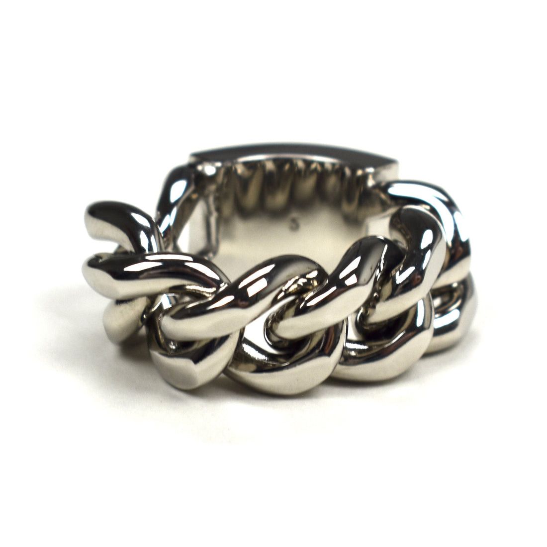 Saint Laurent Paris Saint Laurent Silver Logo Plate Chain Ring sz 5 Size ONE SIZE - 3 Thumbnail