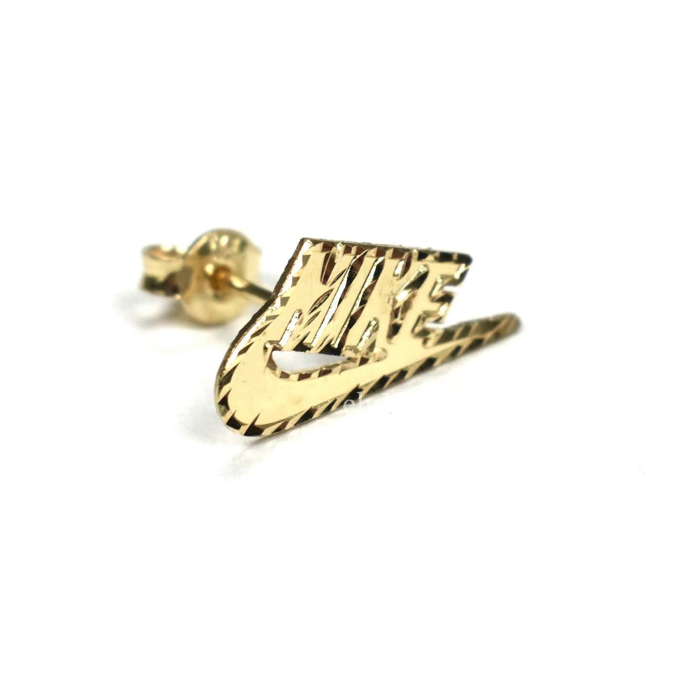 Supreme Nike 14K Solid Gold Swoosh Logo Earring FW18