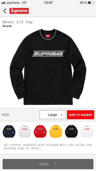 Supreme Bevel L/S Top Black | Grailed