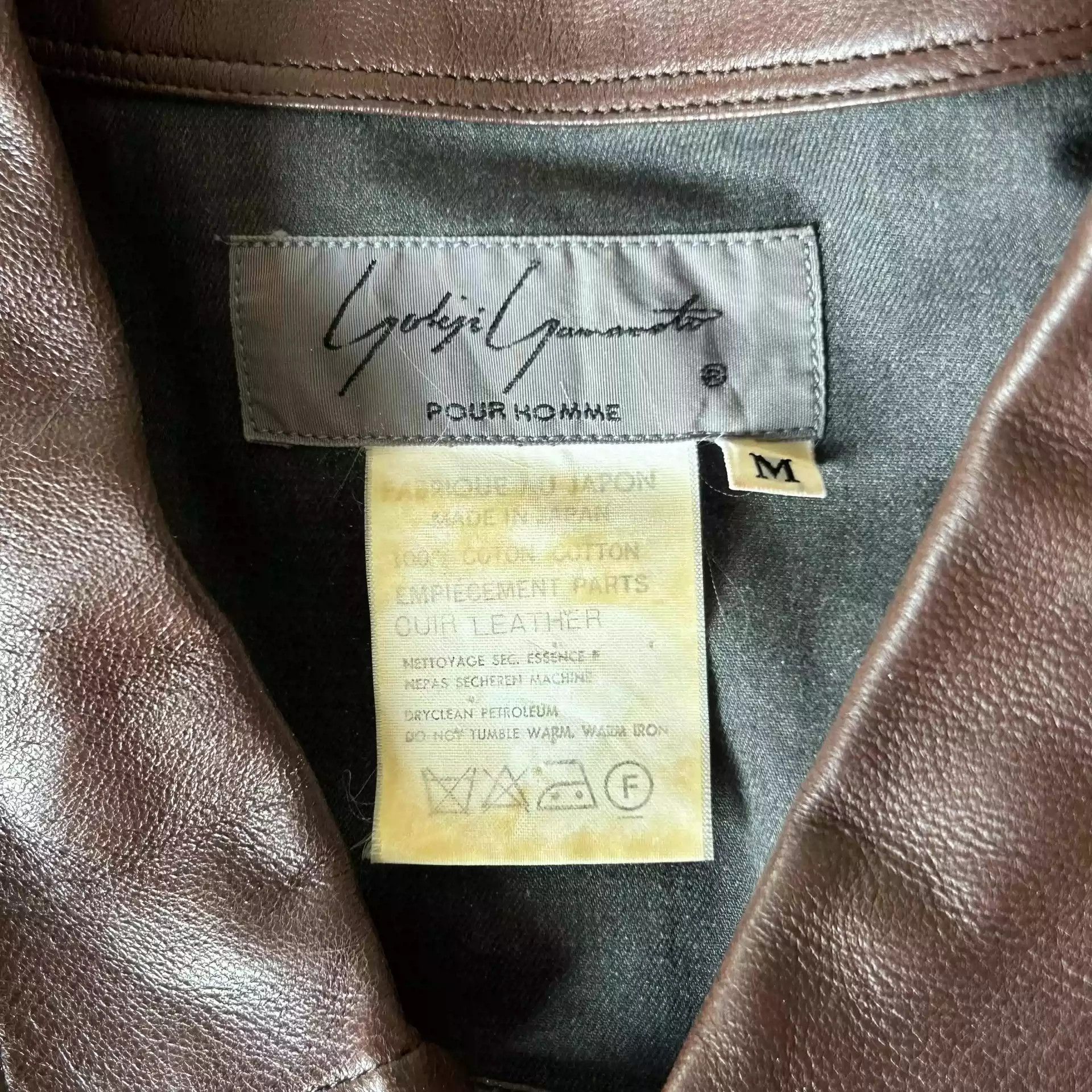 Yohji Yamamoto Yohji Yamamoto 88aw Leather Shirt With Brown Collar Size US M / EU 48-50 / 2 - 6 Thumbnail