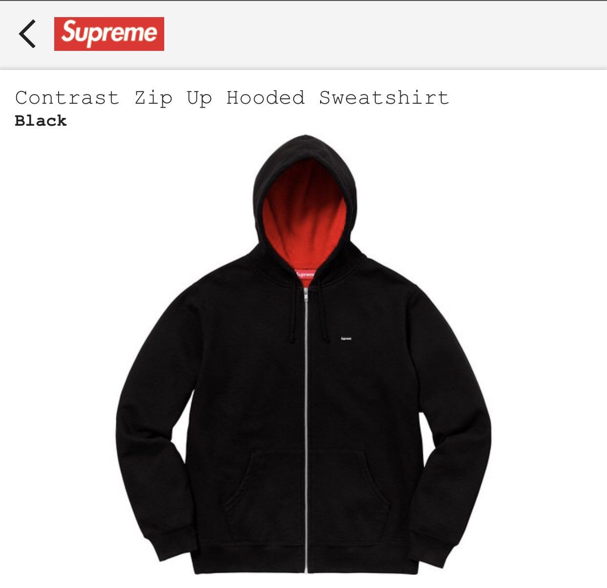 Supreme Contrast Cutout Hooded Sweatshirt Black Men's - SS25