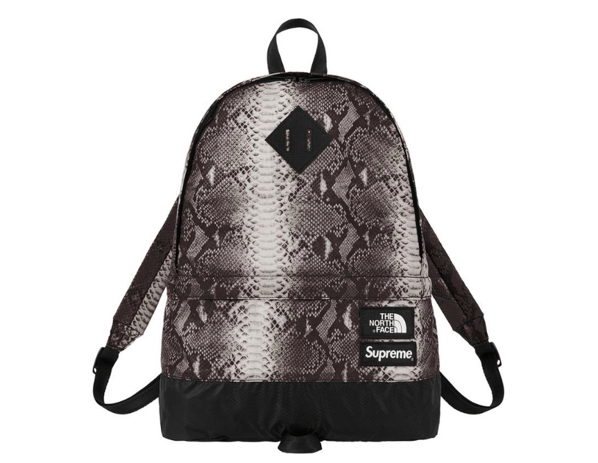 Supreme the north face best sale snakeskin flyweight duffle bag black