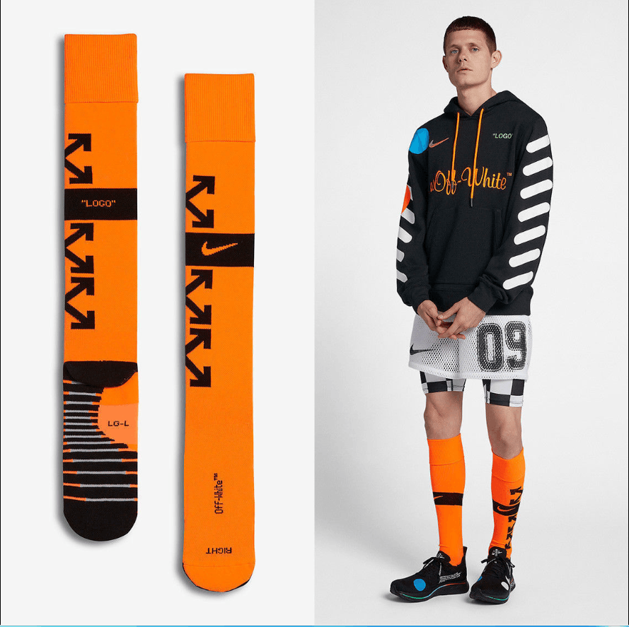 Nike Off White NikeLab x Off White World Cup Football Sock Orange Size Medium Grailed