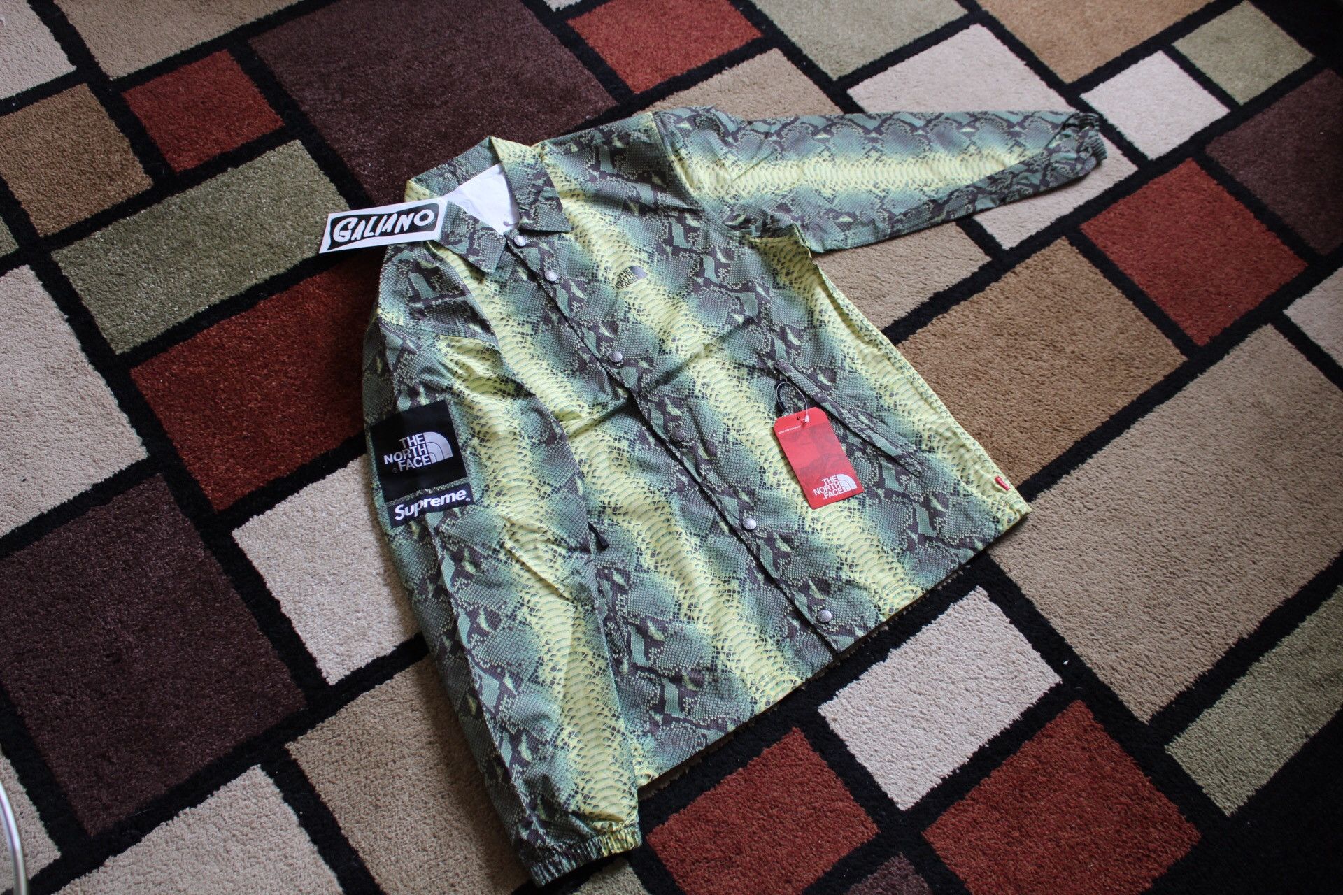 Supreme The North Face Supreme TNF Snakeskin Taped Seam Coaches Jacket Green Grailed