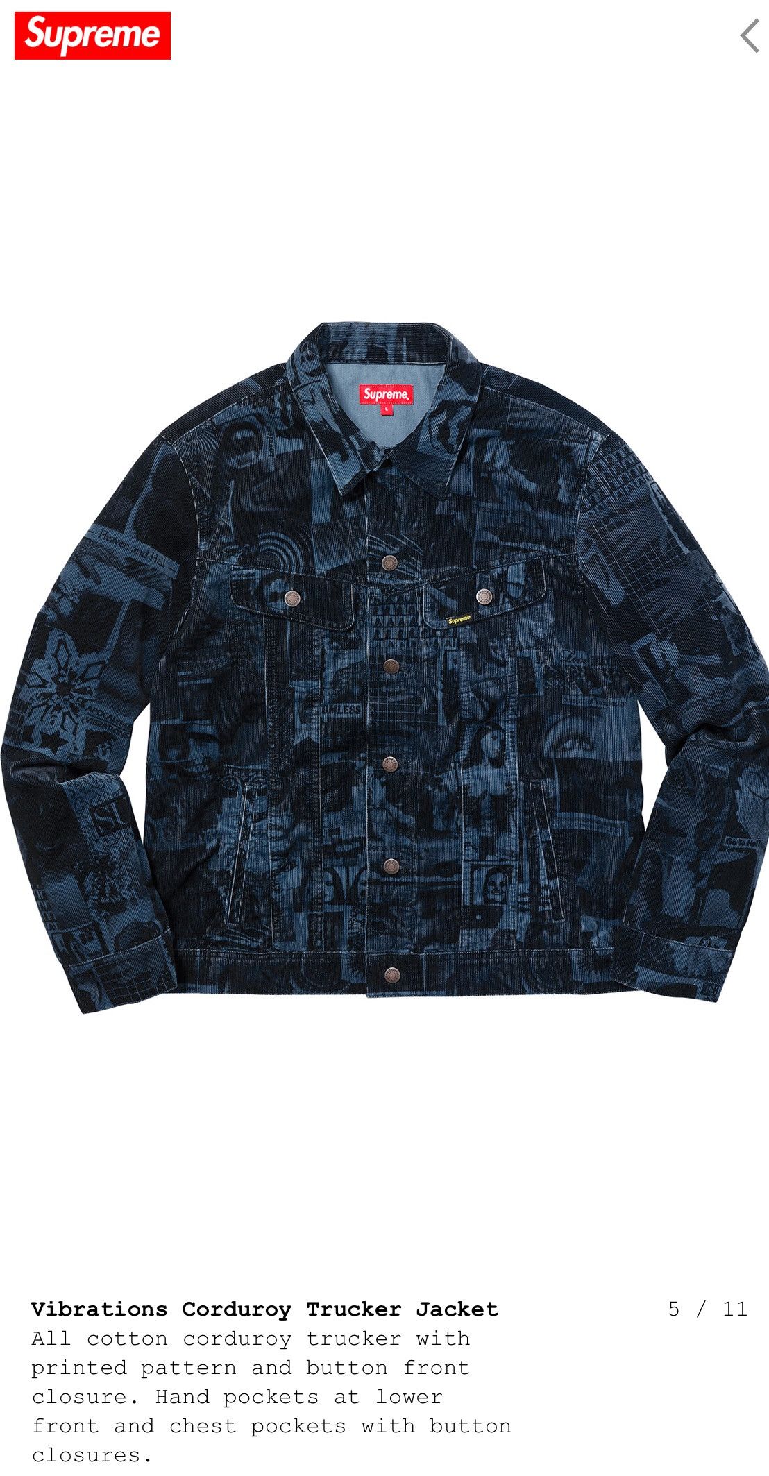 Supreme Vibrations Corduroy Trucker Jacket | Grailed