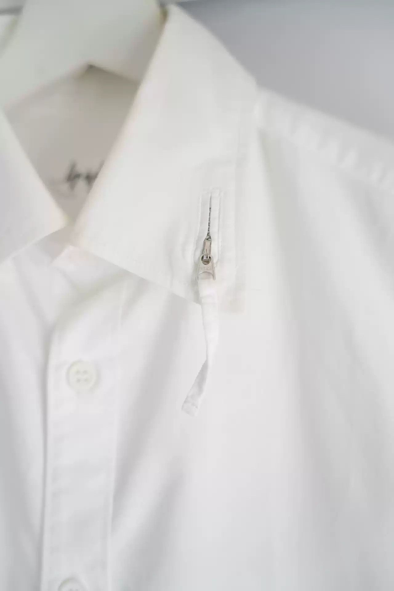 Yohji Yamamoto Yohji Yamamoto 13ss Knot Zip-up Collar White Shirt Size US M / EU 48-50 / 2 - 3 Thumbnail