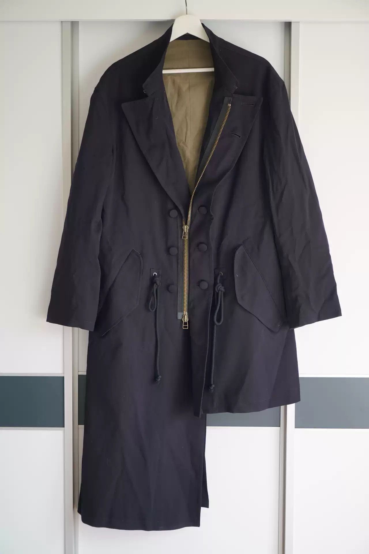 Yohji Yamamoto Yohji Yamamoto 20aw Double-sided Asymmetrical Zipper Coat Size US M / EU 48-50 / 2 - 2 Thumbnail